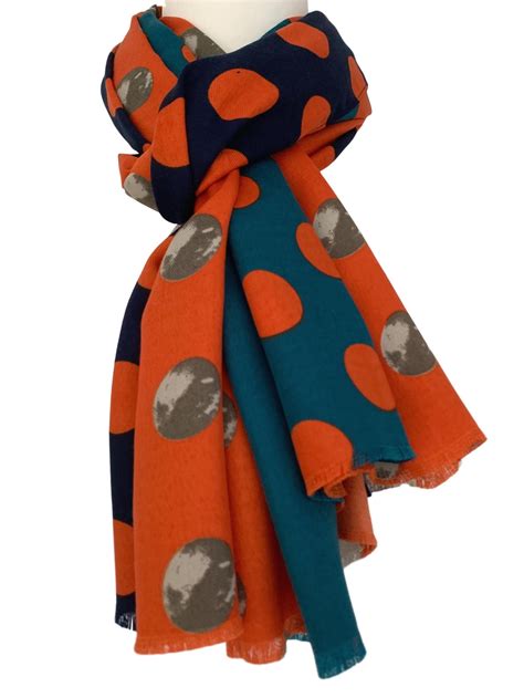 orange and teal scarf women